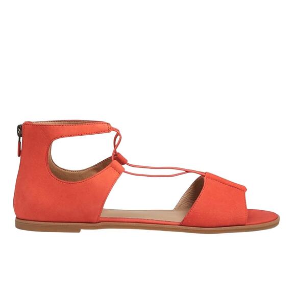 Eileen Fisher Womens Rose Leather Sandasl Size 6.5 Orange Open Toe NIB - Picture 1 of 14